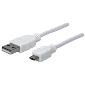 USB 2.0 Cable Type-A Male to Micro-B Male, 480 Mbps, 2m White