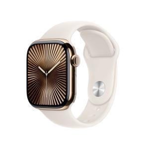 Apple Watch Series 10 Gps + Cellular 42mm Gold Titanium Case With Starlight Sport Band - S/m