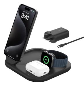 Boost Charge Qi2 15w Magnetic 3in1 Stand Black