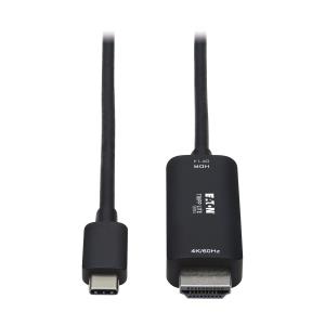 TRIPP LITE USB-C to HDMI Adapter Cable, 4K 60Hz, HDR, HDCP 2.2, DP 1.4 Alt Mode, Black 0.9m