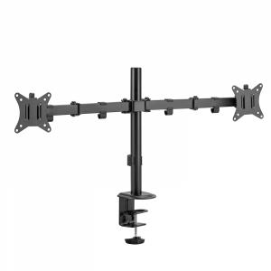 DUAL MONITOR CLAMP DESK MOUNT 81CM/32IN DISPLAYS W/ GROMMET