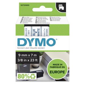 Tape Blue On White 9mmx7m Type D1