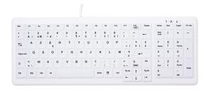 Hygiene Compact Keyboard - Ak-c7000f-uvs - USB - Azerty Be - Fully Sealed - White With Numeric Pad