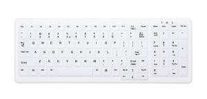 Hygiene Compact Keyboard - Ak-c7000f-fus - Wireless - Qwerty Us - Fully Sealed - White With Numeric Pad