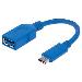 USB 3.1 Cable Gen 1, Type-C Male to Type-A Female, 5 Gbps, 15cm Blue